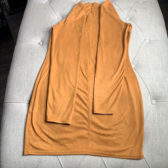 Suede mustard dress - Picture 3 of 4